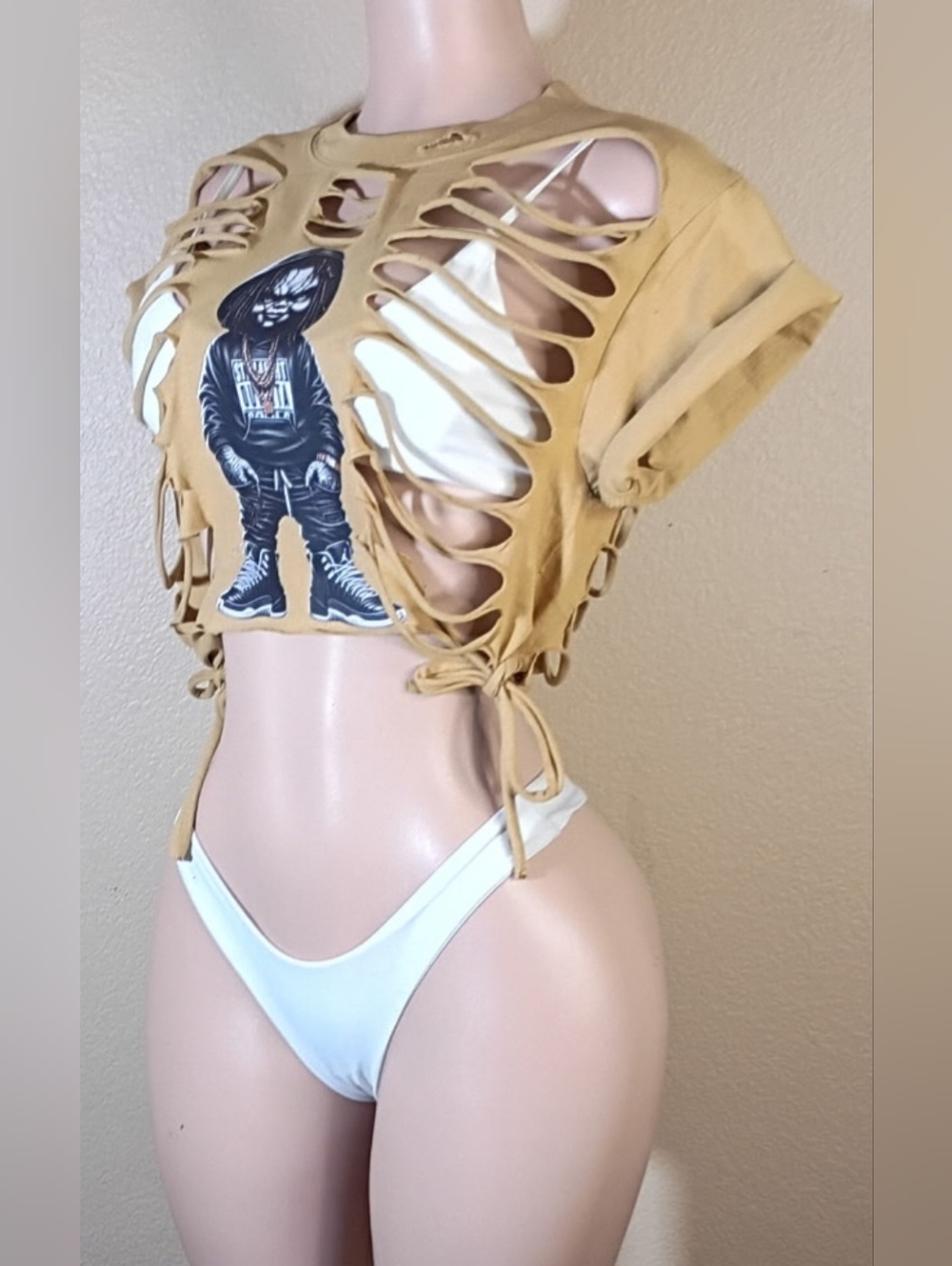 Chucky Custom Distressed Crop Top - Picture 4 of 7